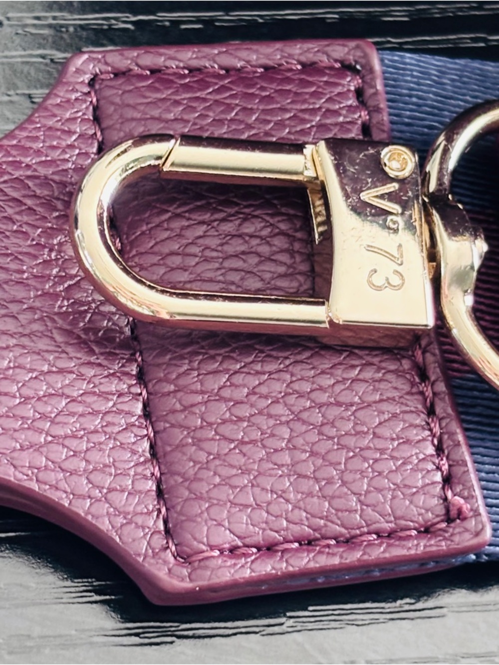 V°73 Italy Burgundy Velvet Crossbody Bag Wide Logo Strap NWT - Picture 7 of 16